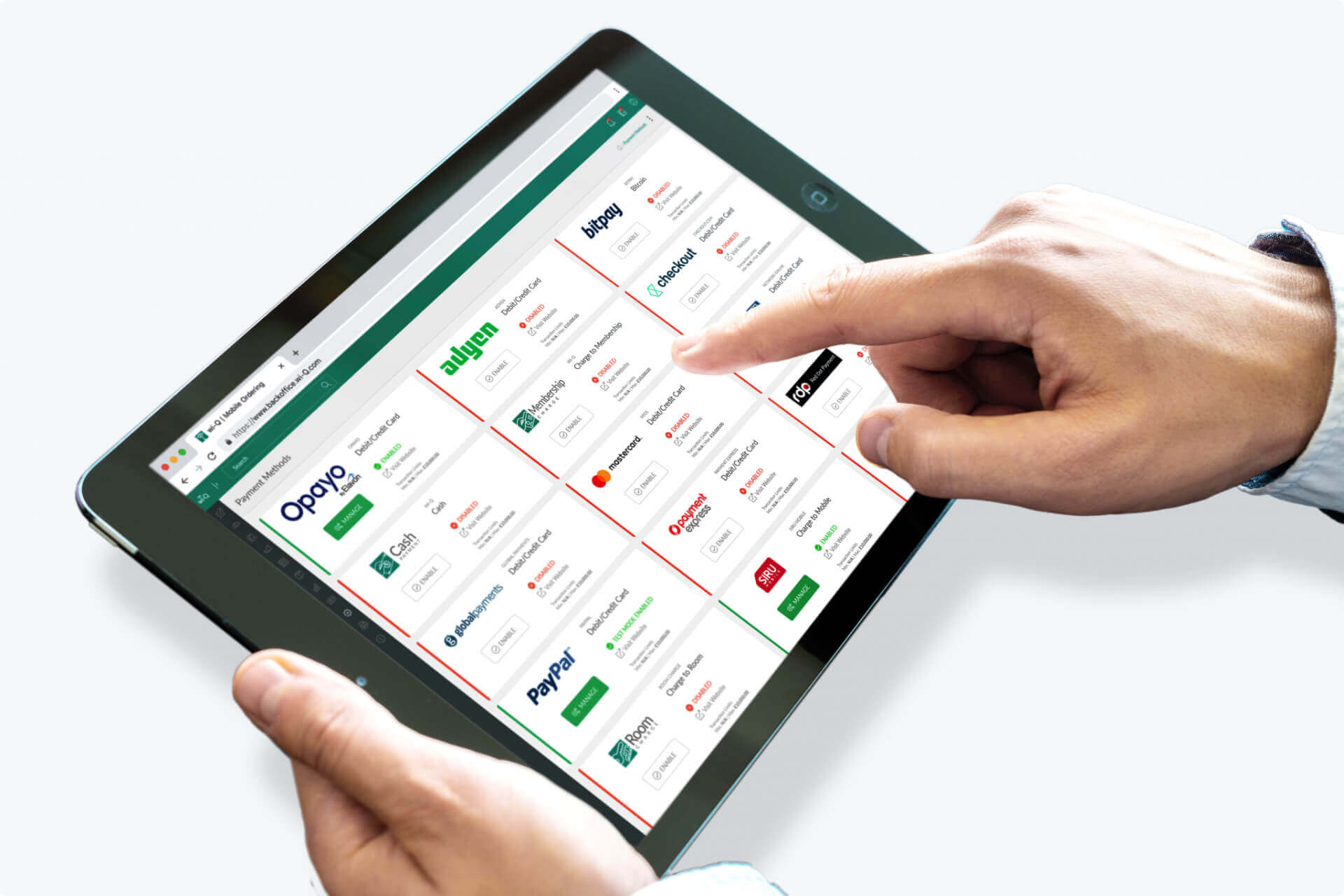 wi-Q mobile ordering interface
