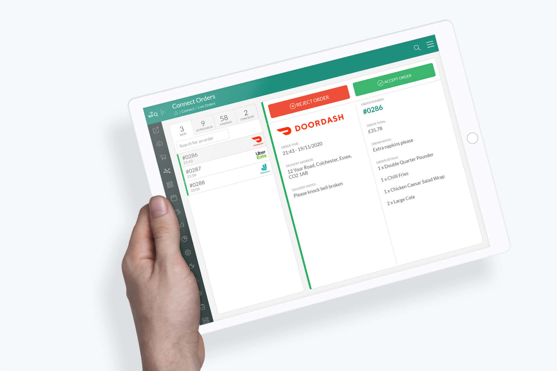 wi-Q product screens
