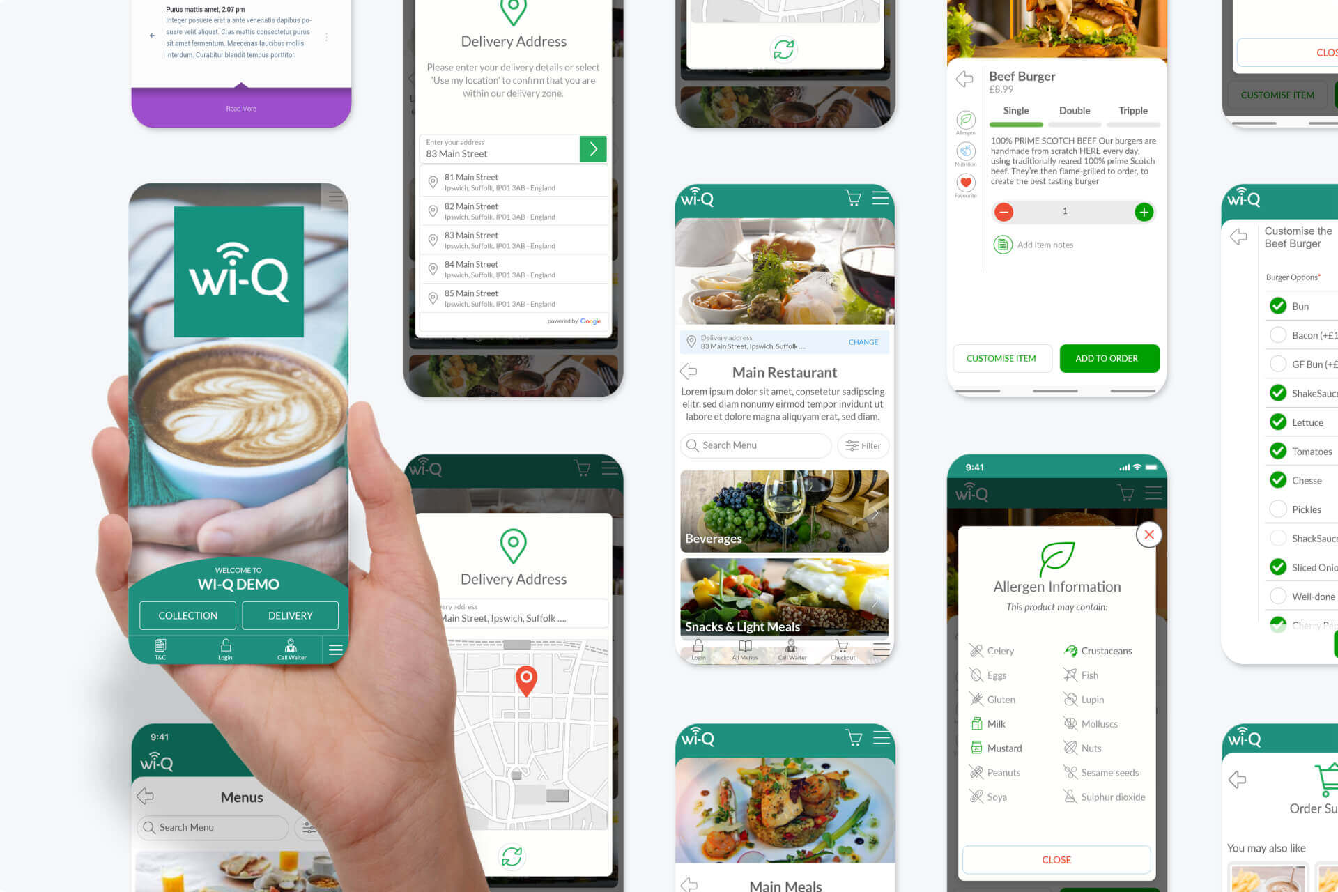 wi-Q product screens